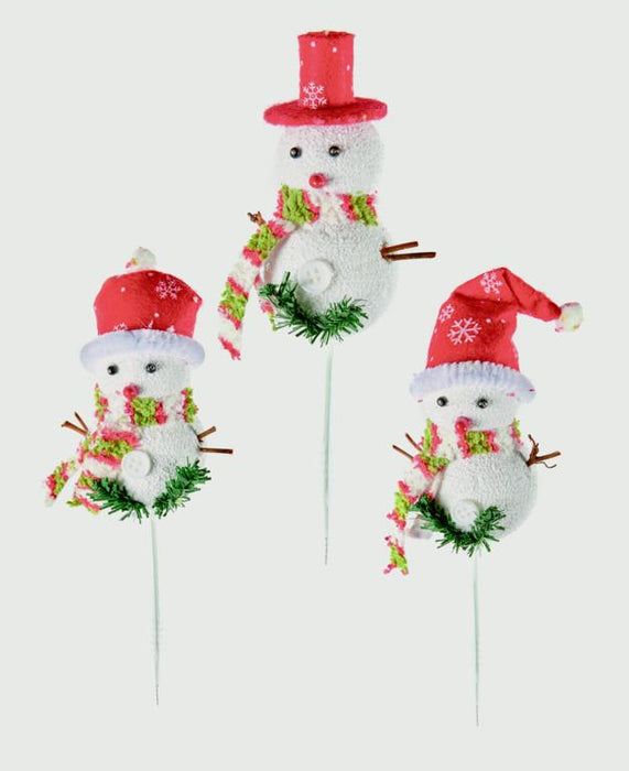 Premier 3 Assorted Snowman Pick