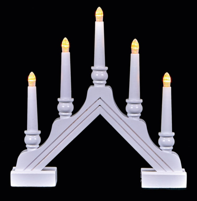Premier 5 Light White Wood Candlebridge