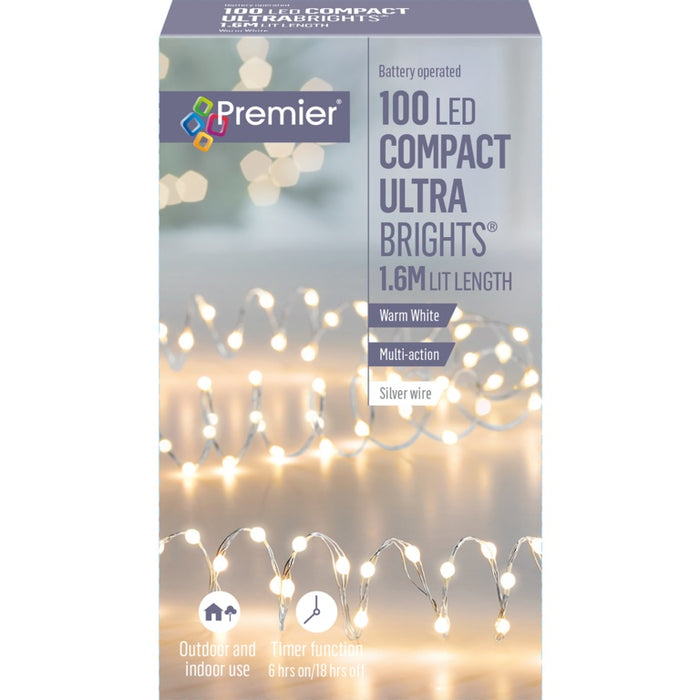 Premier Ultrabright Silver Wire 100 LEDs