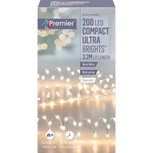 Premier Ultrabright Silver Wire 200 LEDs