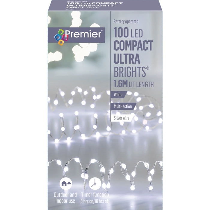 Premier Ultrabright Silver Wire 100 LEDs
