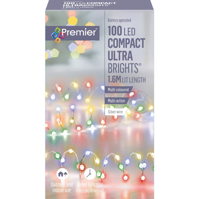 Premier Ultrabright Silver Wire 100 LEDs