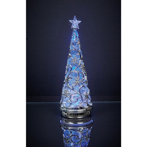 Premier Lit Chrome Tree With Star Colour Changing LEDs