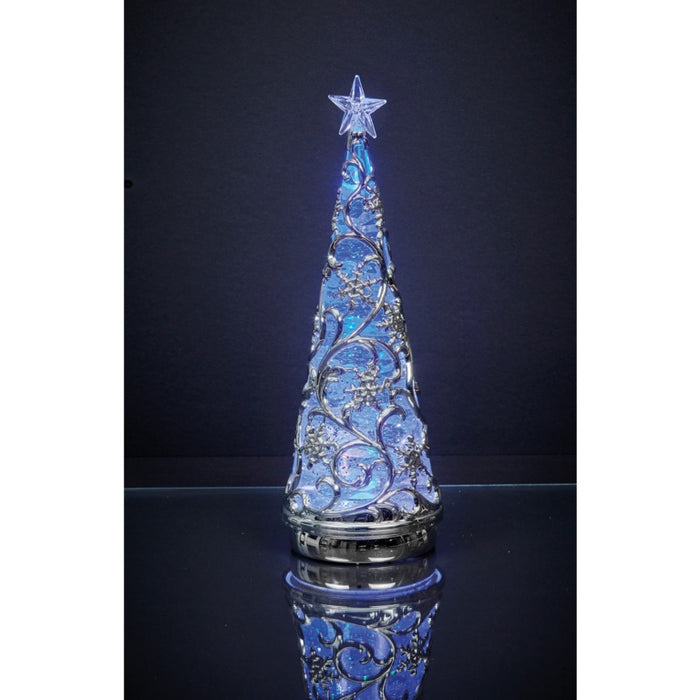Premier Lit Chrome Tree With Star Colour Changing LEDs