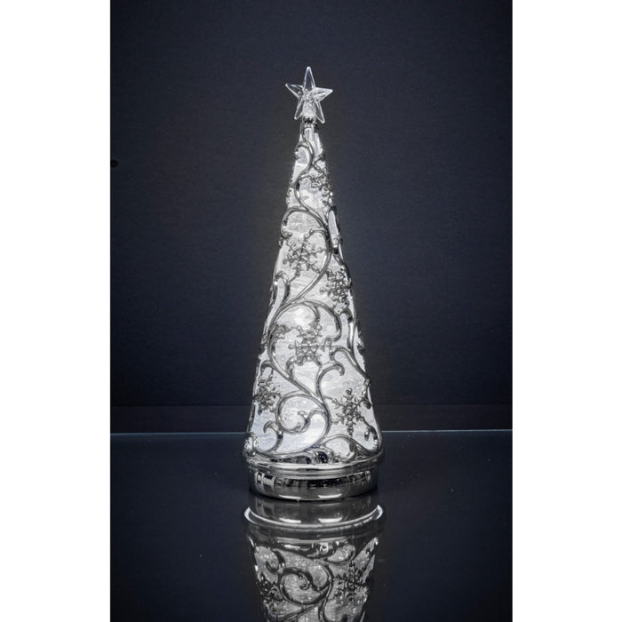 Premier Lit Chrome Tree With Star Colour Changing LEDs