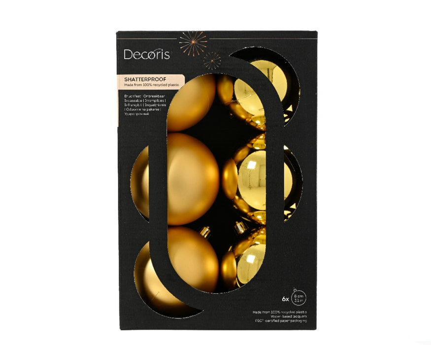 Kaemingk Baubles Polystyrene Gold Pack 6