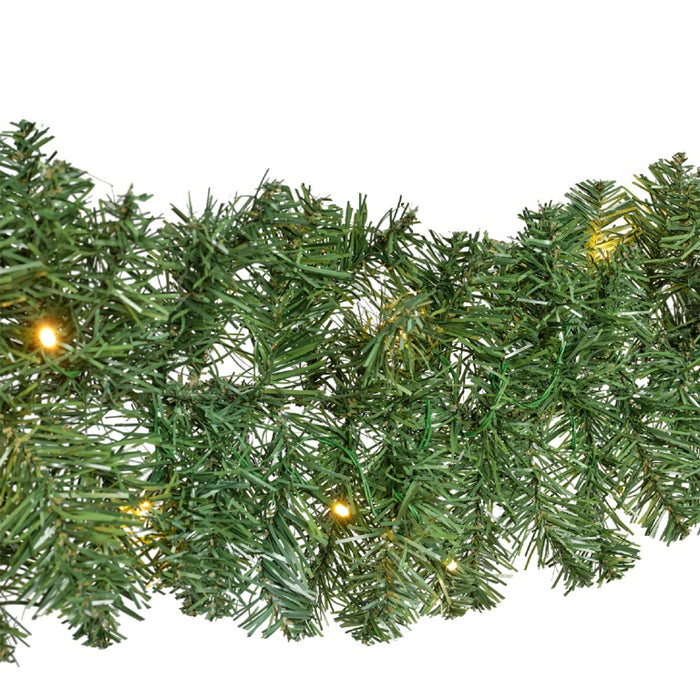 Kaemingk Imperial Garland Green With Warm White LEDs