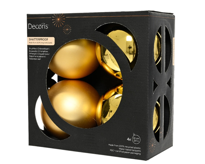 Kaemingk Baubles Polystyrene Gold Pack 4