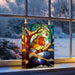 Premier Battery Operated Lit Glass Robin Table Top 50 LED Warm White