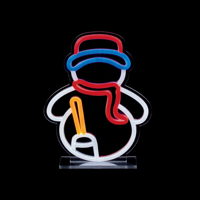 Premier Snowman Design Table Top Lit Neon Sign