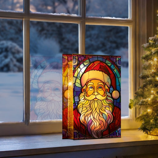 Premier Lit Santa Glass Table Top 50 Warm White LEDs