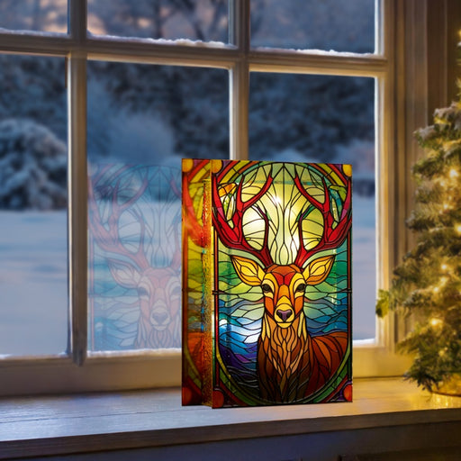 Premier Battery Operated Lit Stag Glass Table Top 25 Warm White LEDs