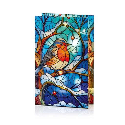 Premier Battery Operated Lit Robin Branch Glass Table Top 50 Warm White LEDs