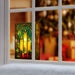 Premier Battery Operated Lit Candles & Holly Glass Table Top 50 Warm White LEDs