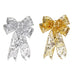 Premier Glitter Mesh Bow On Card Gold or Silver