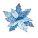 Premier Light Blue & Glitter Velvet Poinsettia Clip On