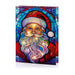 Premier Battery Operated Lit Glass Santa Table Top 50 Warm White LEDs