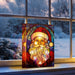 Premier Battery Operated Lit Glass Santa Table Top 50 Warm White LEDs