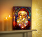 Premier Battery Operated Lit Glass Santa Table Top 50 Warm White LEDs
