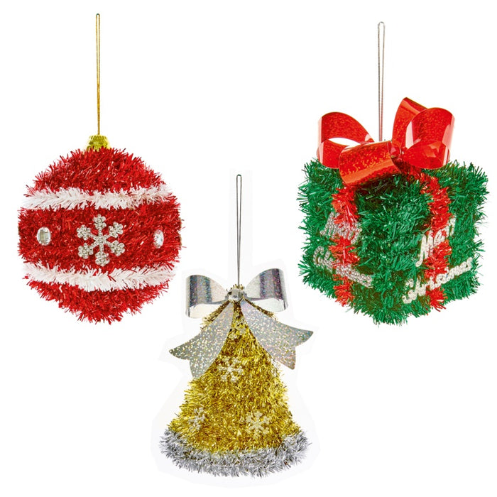 Premier Tinsel Shaped Hanging Decorations