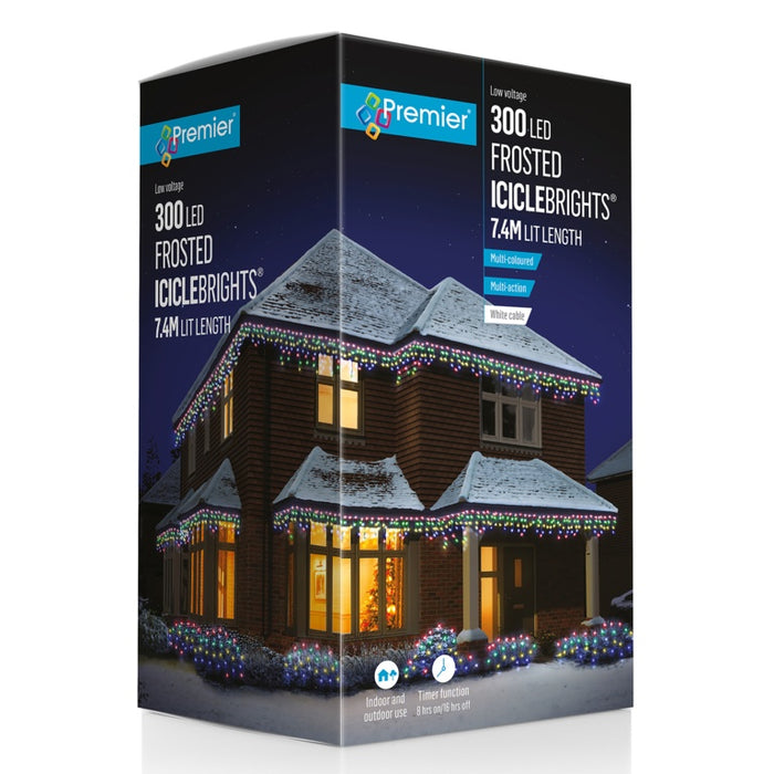 Premier Multi Action 300 LED Frosted Cap Iciclebrights