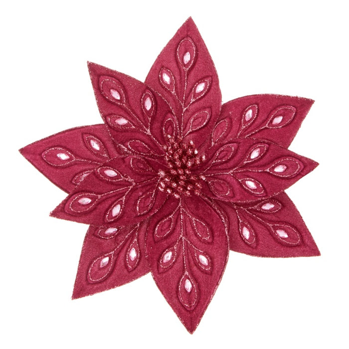 Premier Plum Berry Peacock Jewelled Poinsettia Clip On