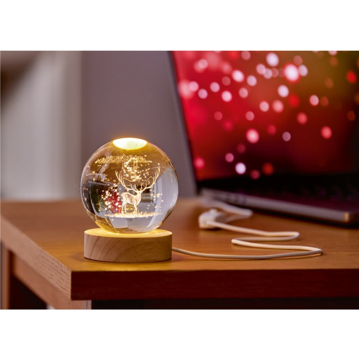 Premier Lit 3D Etched Glass Ball Assorted