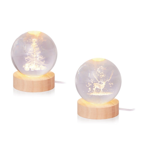Premier Lit 3D Etched Glass Ball Assorted