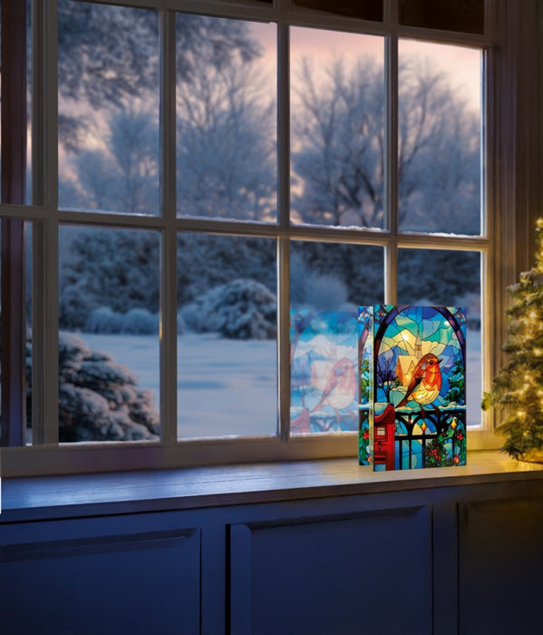 Premier Stained Glass Lit Decoration 21 x 13cm