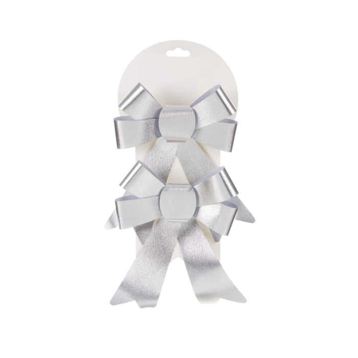 Premier 2 Piece Carded Silver Bows