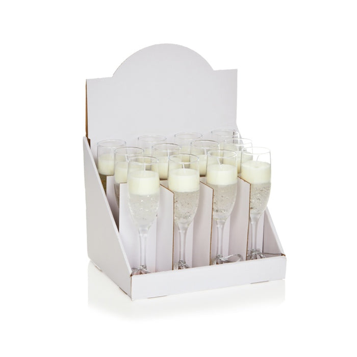 Premier Champagne Glass Gel Candle With Silver Bow