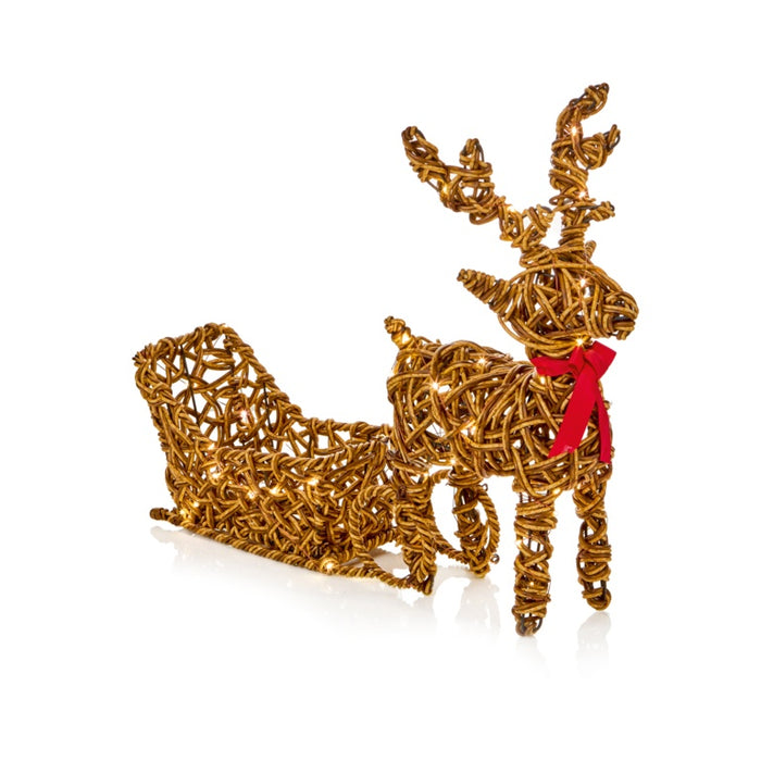 Premier Multi Act Lit Rattan Look Reindeer