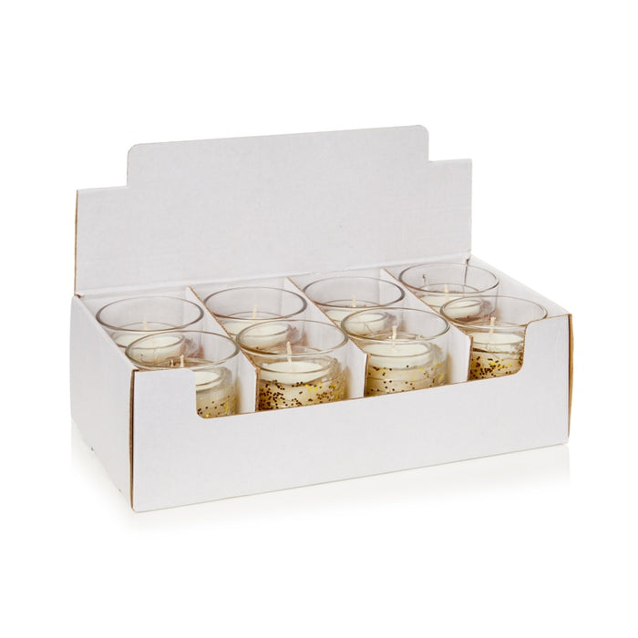 Premier Lit Gold Glitter Gel Candle