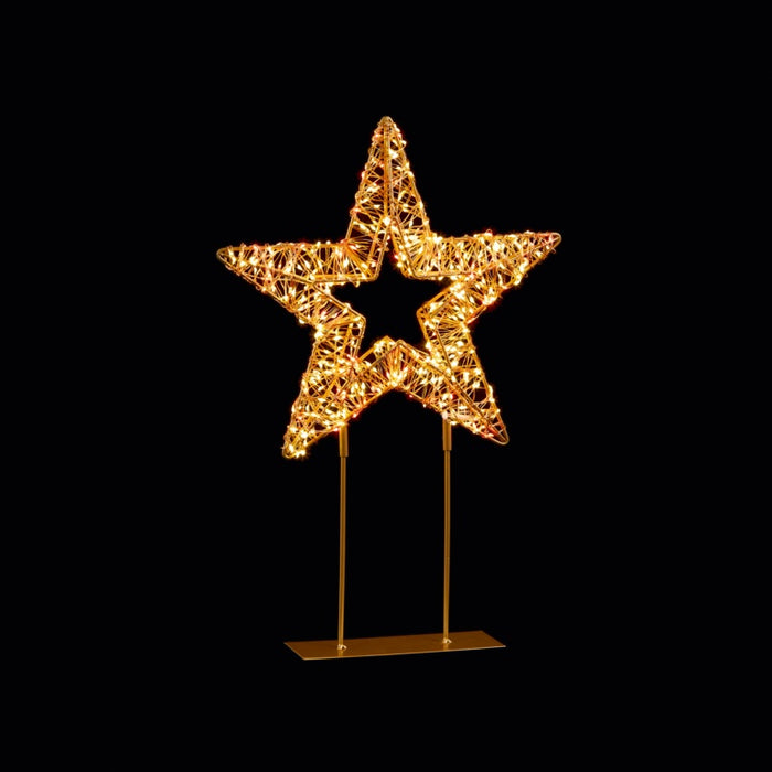 Premier Twinkling Lit Gold Table Top Star