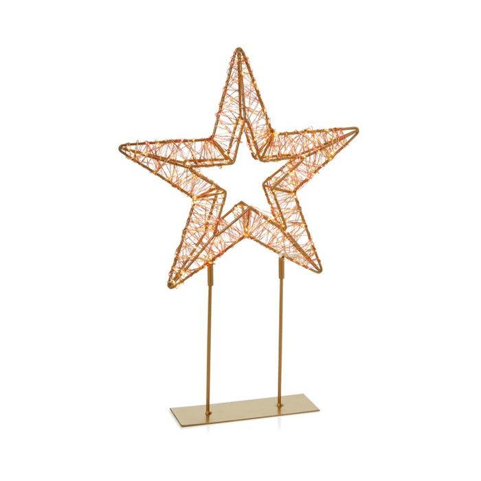 Premier Twinkling Lit Gold Table Top Star