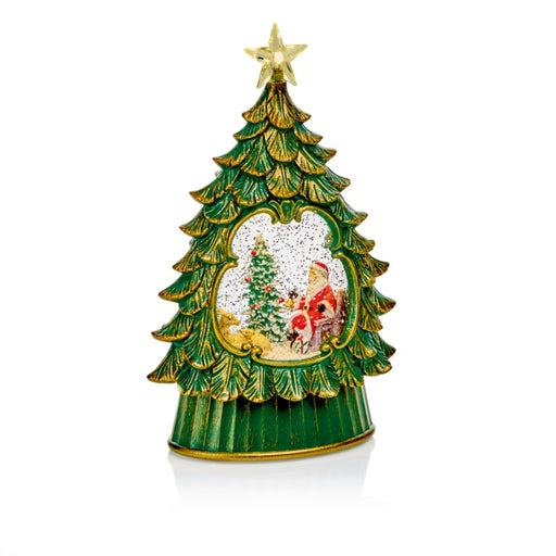 Premier Lit Water Globe Tree with Star