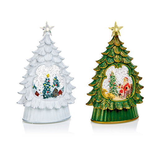 Premier Lit Water Globe Tree with Star