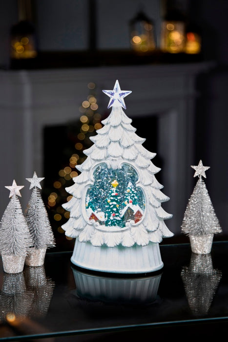 Premier Lit Water Globe Tree with Star