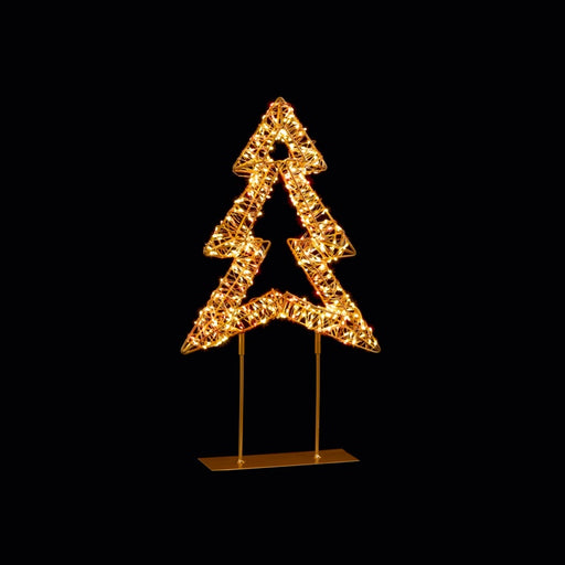 Premier Twinkling Lit Gold Table Top Tree