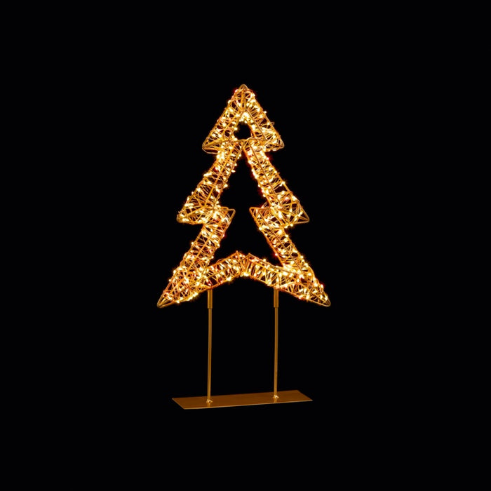 Premier Twinkling Lit Gold Table Top Tree